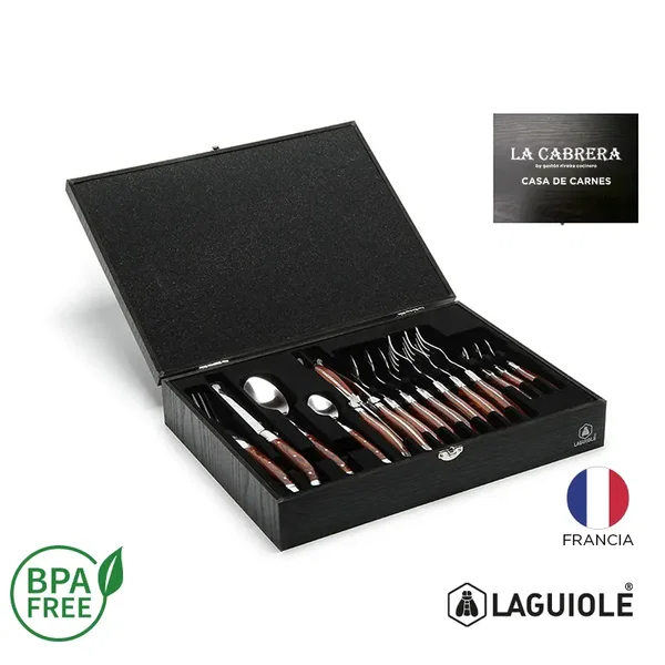 Set De Mesa X16 Piezas Laguiole, hojas acero 420 personalizado con logo empresa - Merchandising corporativo Chile