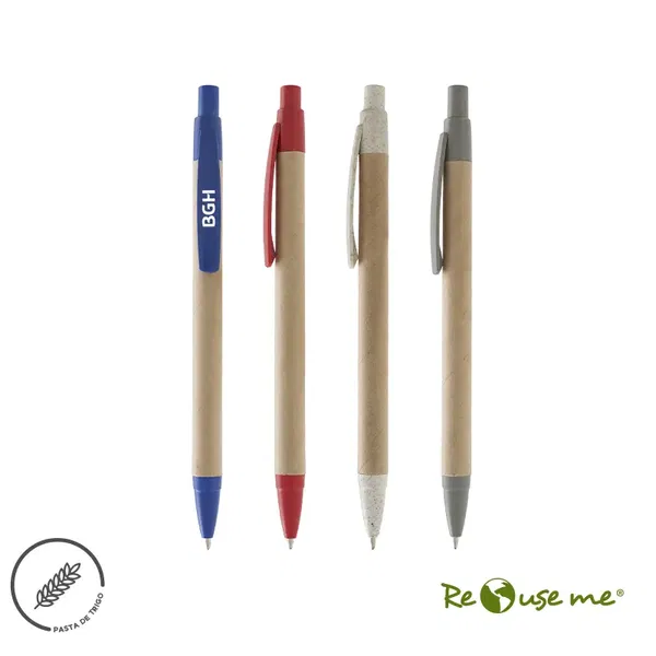 Lapiz Brixton celulosa y wheat straw personalizado con logo empresa - Ecológicos corporativo Chile
