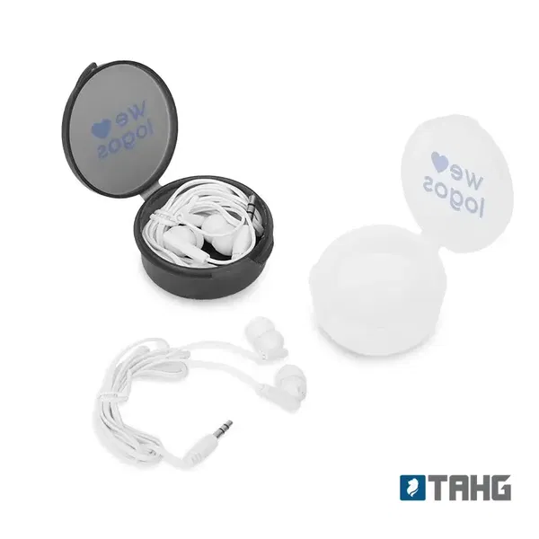 Auriculares Round in-ear, jack 3.5 mm personalizado con logo empresa - Audífonos corporativo Chile