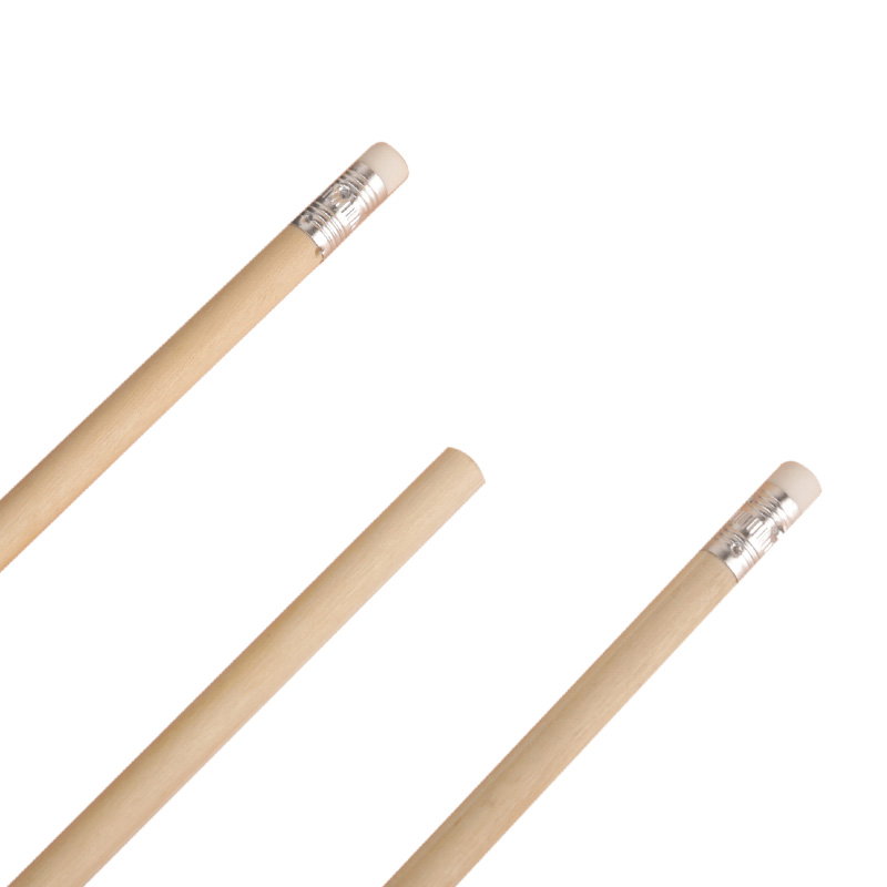 Lapiz Grafito Negro Con Goma madera, mina 2 mm