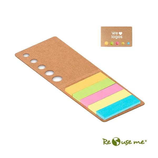 Set Memo Rainbow Cardboard ECO 8,3 x 5,4 cm personalizado con logo empresa - Merchandising corporativo Chile