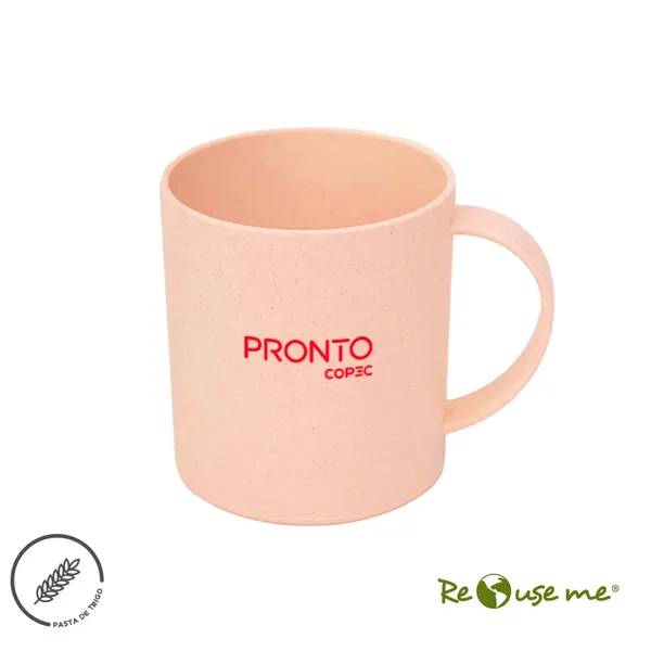 Mug Dam 350 ml plástico y pasta de tallo de trigo personalizado con logo empresa - Merchandising corporativo Chile