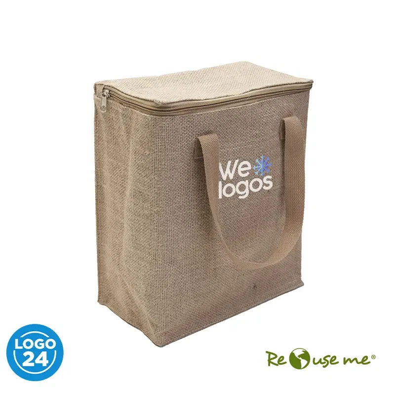 Cooler Bags Yute 9 L yute y forro PEVA personalizado con logo empresa - Camping y Picnic corporativo Chile
