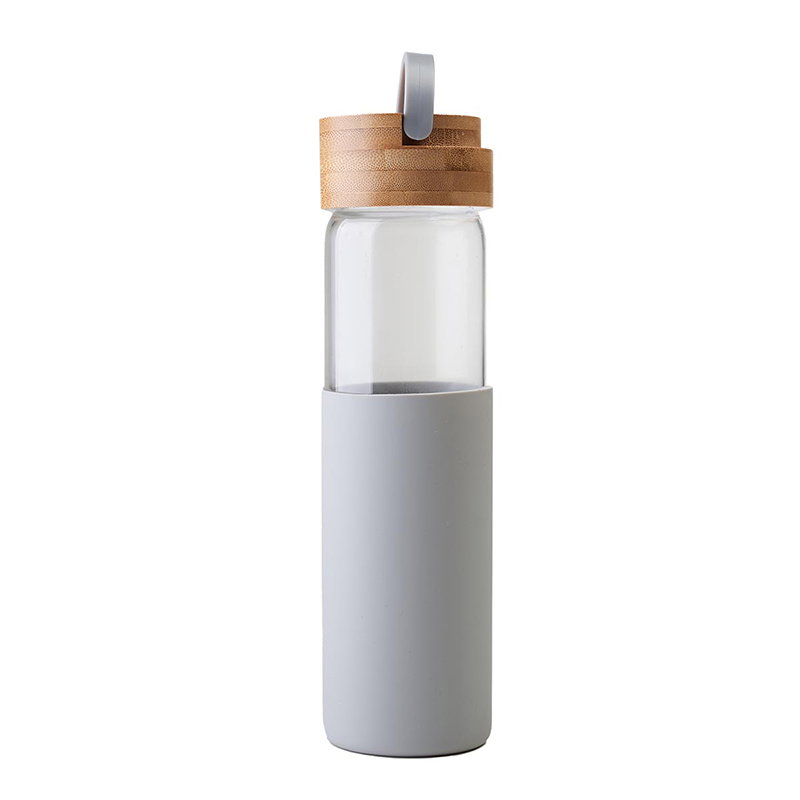 Botella Wai 550 ml vidrio con tapa bambú