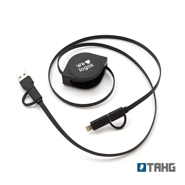 Cable 4 En 1 Snail enrollable 100 cm personalizado con logo empresa - Merchandising corporativo Chile