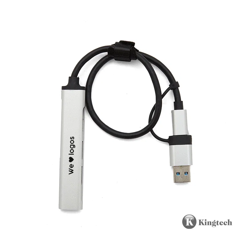 Hub Usb-C Slim metal, cable plegable