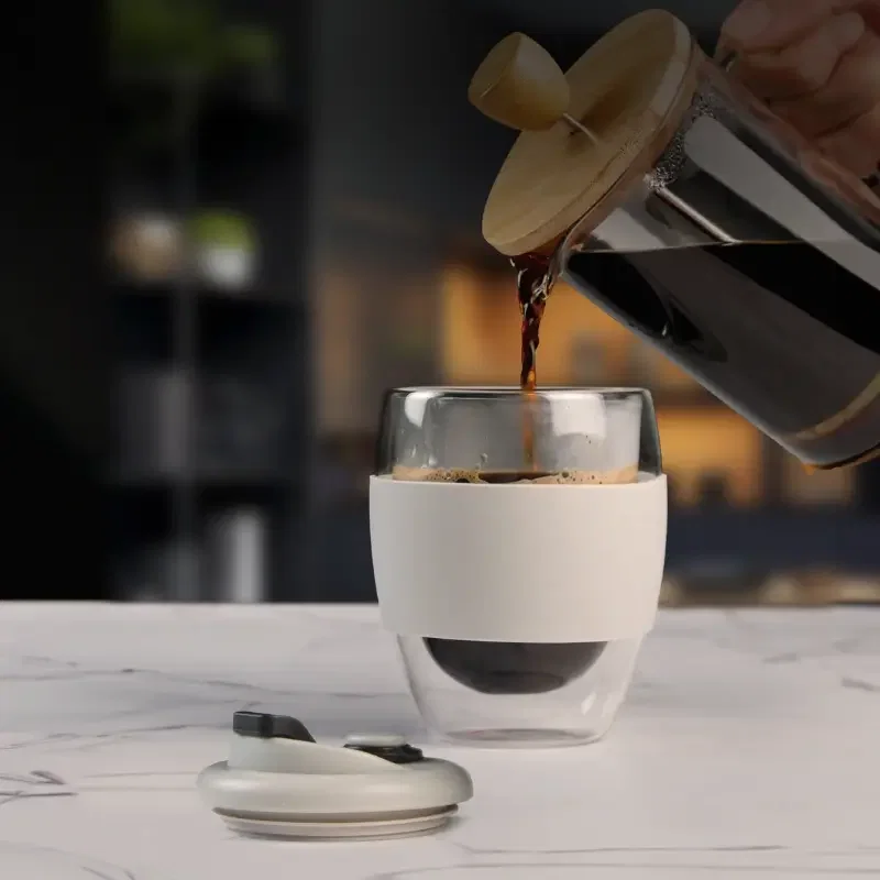 Mug Java vidrio borosilicato doble pared