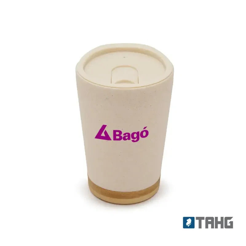 Mug Wave plástico y base de bambú Mug Wave plástico y base de bambú