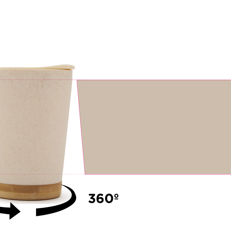 Mug Wave plástico y base de bambú