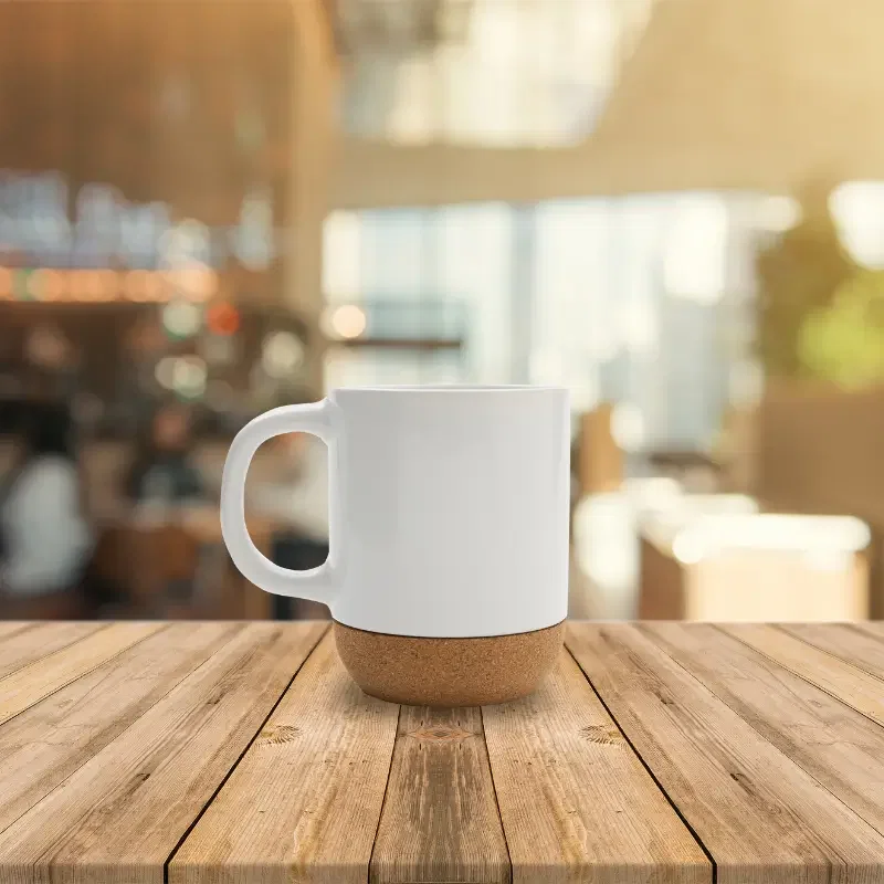 Mug Double cerámica con base corcho