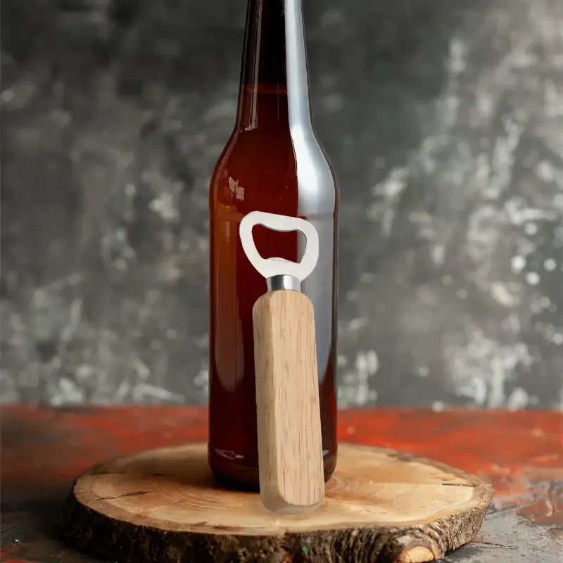 Destapador Amber acero y madera