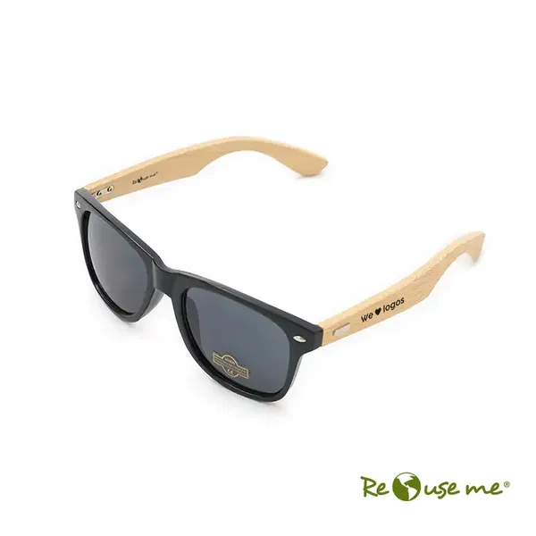 Anteojos Bamboo patillas de bambú frente plástico personalizado con logo empresa - Catálogo de Merchandising Empresarial corporativo Chile