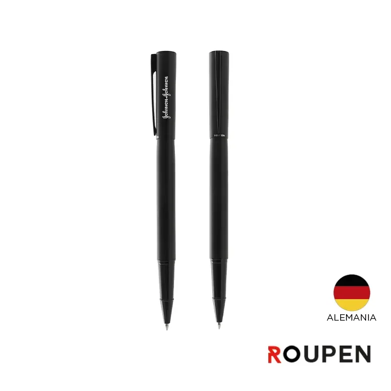 Roller Steiner acero, negro mate personalizado con logo empresa - Roller y Plumas corporativo Chile