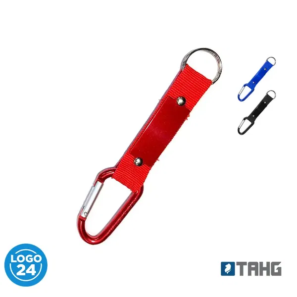 Llavero Carabiner poliéster mosquetón personalizado con logo empresa - Merchandising corporativo Chile
