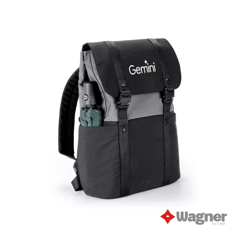 Mochila Beckum poliéster reciclado 450D personalizado con logo empresa - Merchandising corporativo Chile