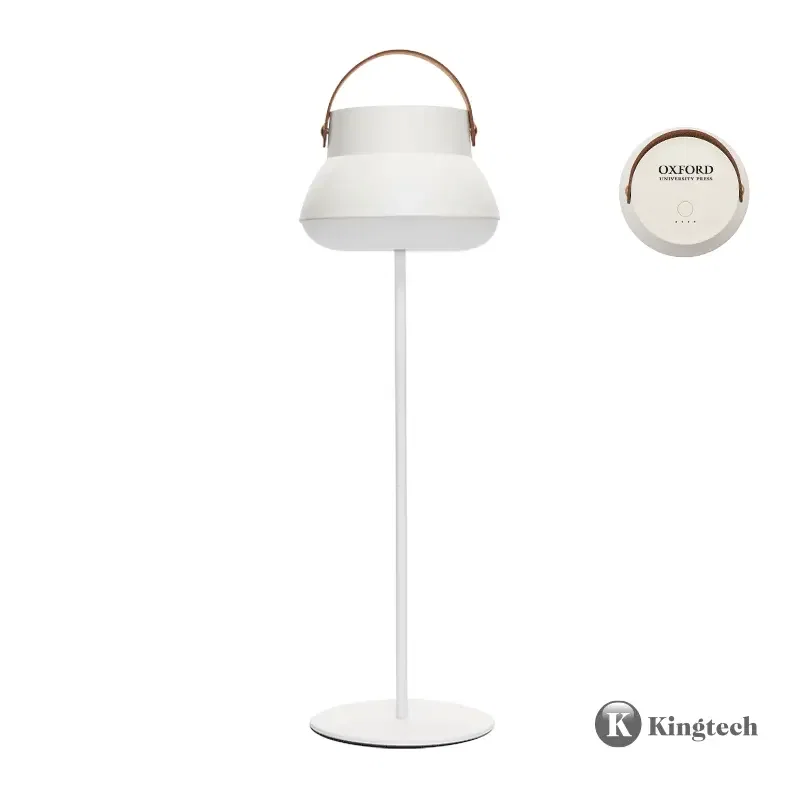 Lampara Fungi plástico rígido y hierro personalizado con logo empresa - Merchandising corporativo Chile