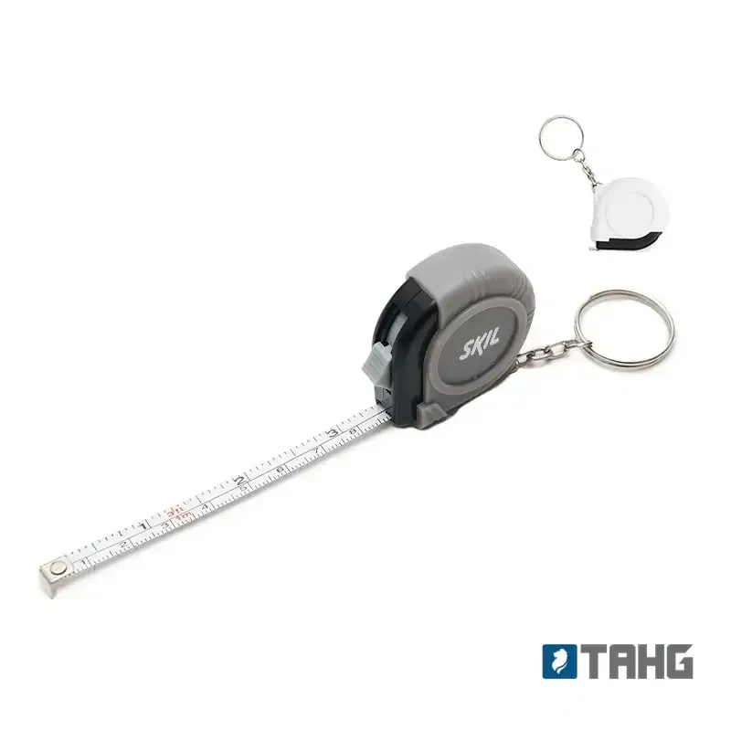 Llavero Huincha plástico y metal retráctil Llavero Huincha plástico y metal retráctil personalizado con logo empresa - Llaveros Multifunción corporativo Chile