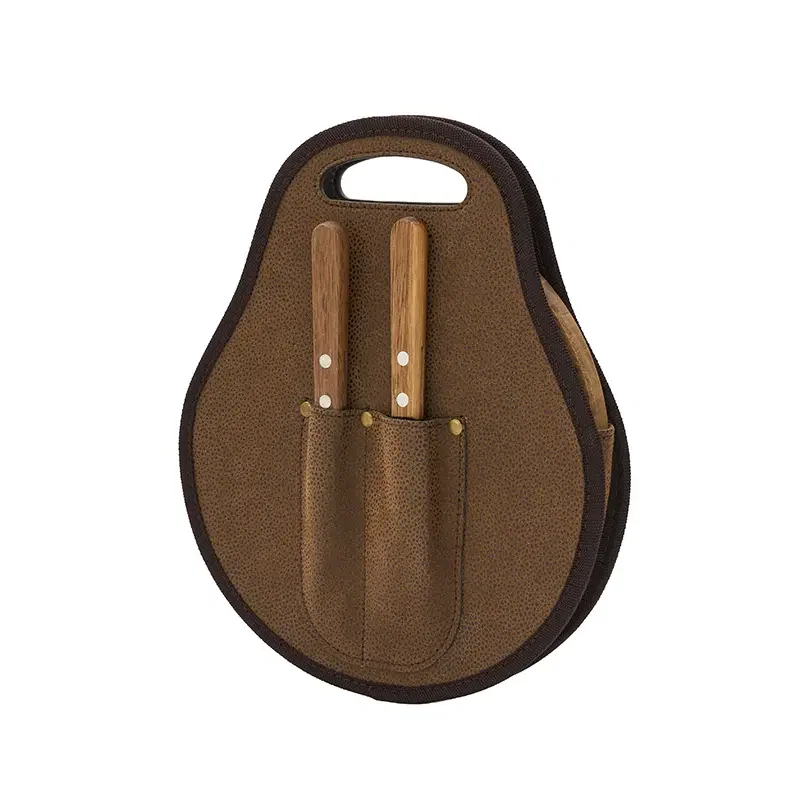 Set De Asado Estribo madera de acacia