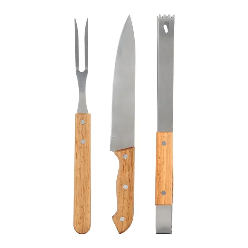 Set Palma madera de hevea y acero inoxidable