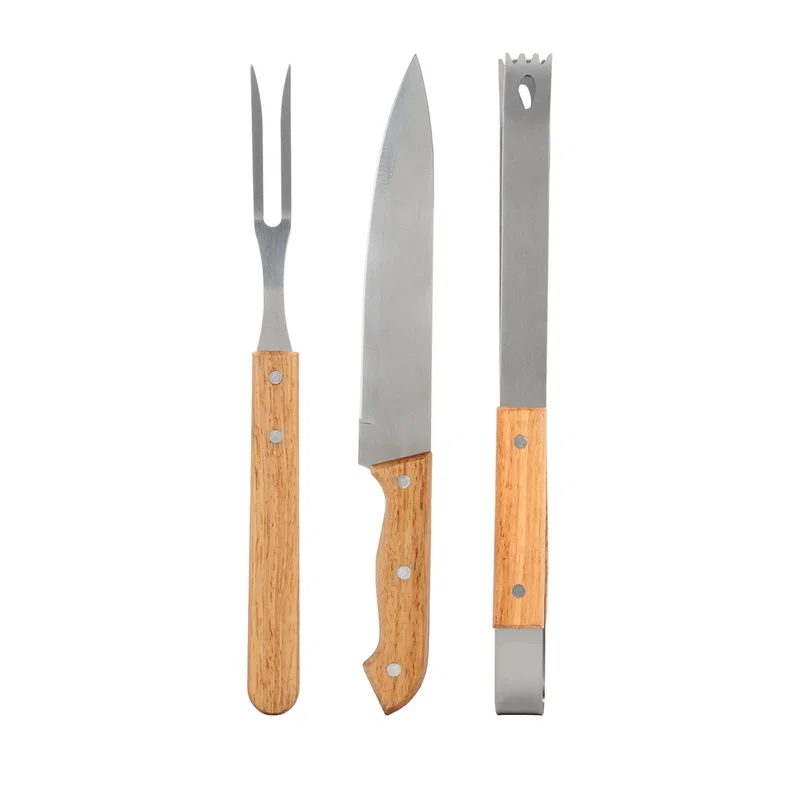Set Palma mango de madera, partes metálicas