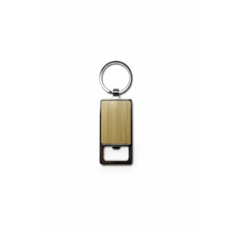 Llavero Lock bambú y metal, abridor integrado