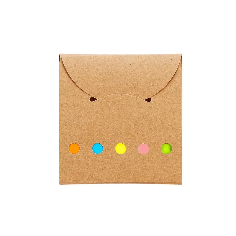 Set Memo Dots papel kraft, bloc adhesivo