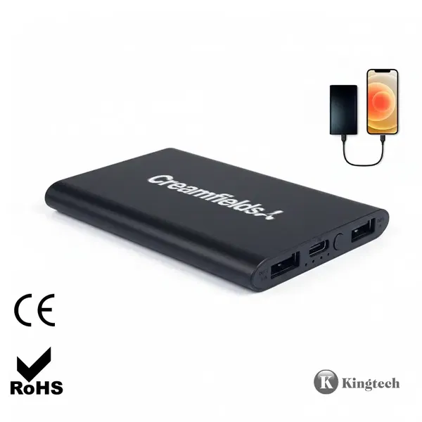 Power Bank Odeon 4000 mAh aluminio personalizado con logo empresa - Power Banks corporativo Chile