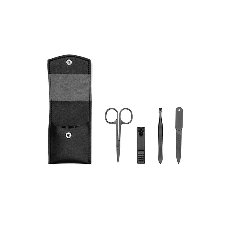 Set De Belleza Black acero inoxidable y cuero PU