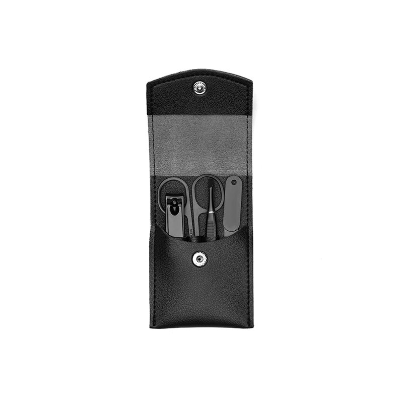 Set De Belleza Black acero inoxidable y cuero PU