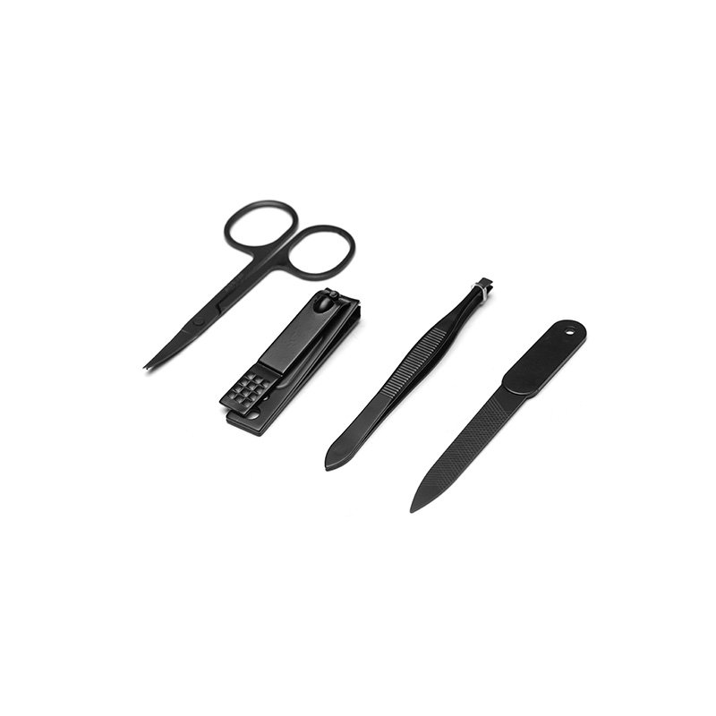 Set De Belleza Black acero inoxidable y cuero PU