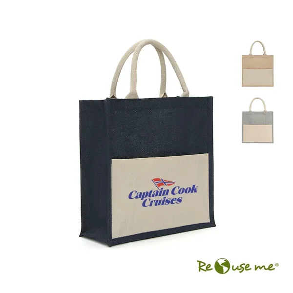 Tote Trinidad 12,5 litros yute reciclado personalizado con logo empresa - Merchandising corporativo Chile