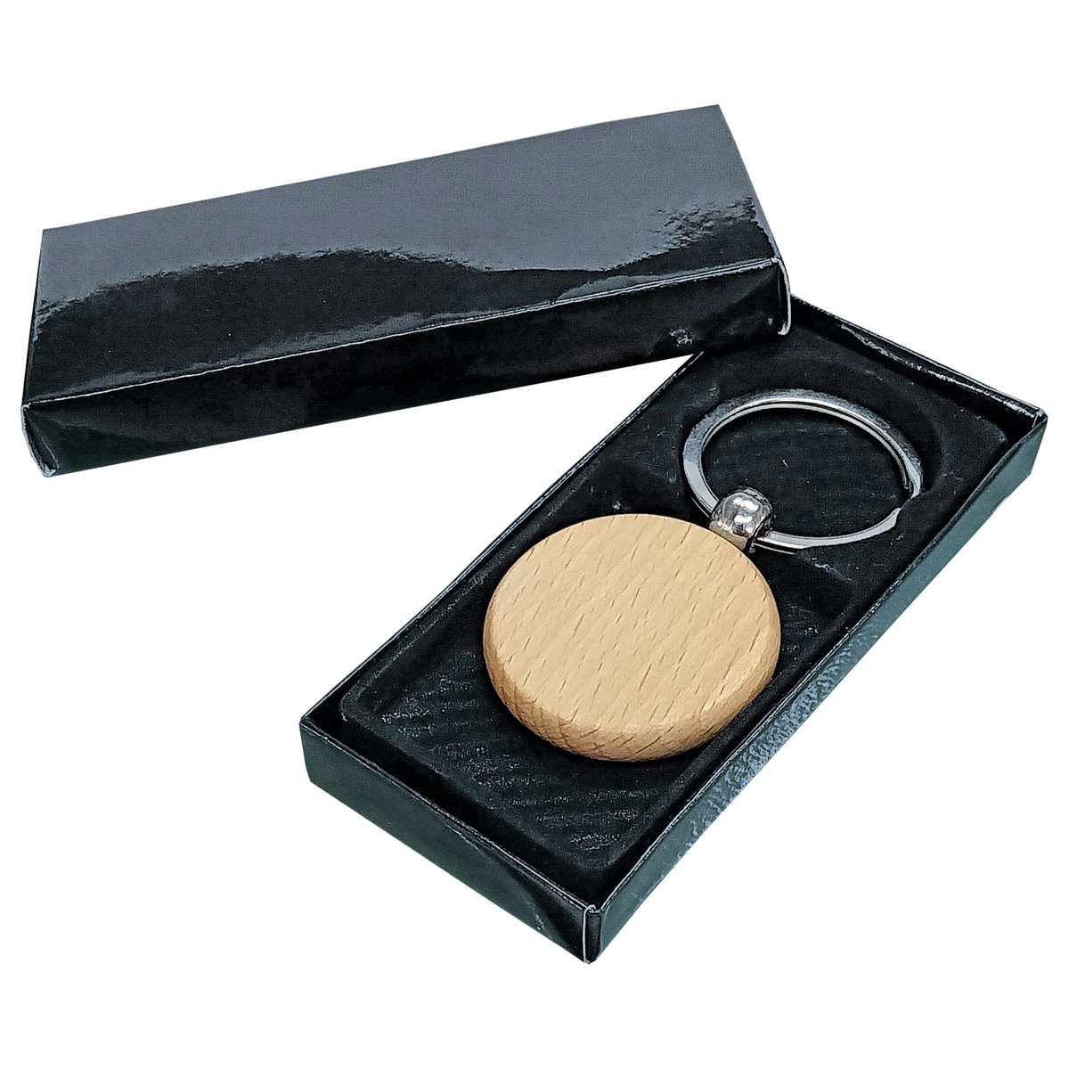 Llavero Madera Bamboo Ma1 anilla metálica Ø40 mm