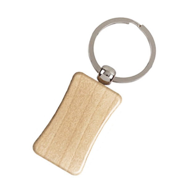 Llavero Madera Bamboo Ma2 bambú anilla metálica personalizado con logo empresa - Merchandising corporativo Chile