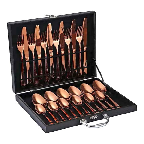 Set De Cubiertos Encobrizado Cu01 acero inox personalizado con logo empresa - Merchandising corporativo Chile