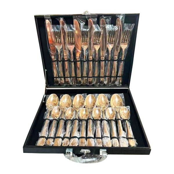 Set De Cubiertos Encobrizado Cu01 acero inox personalizado con logo empresa - Merchandising corporativo Chile