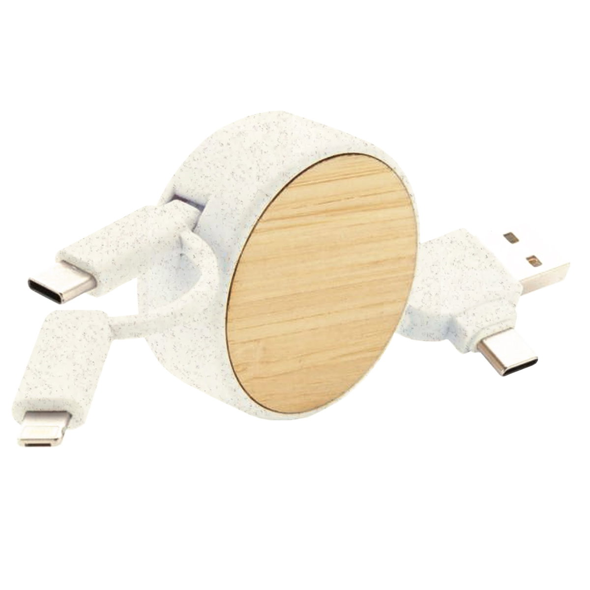 Cable Conector Bamboo Multicargador T61 bambú
