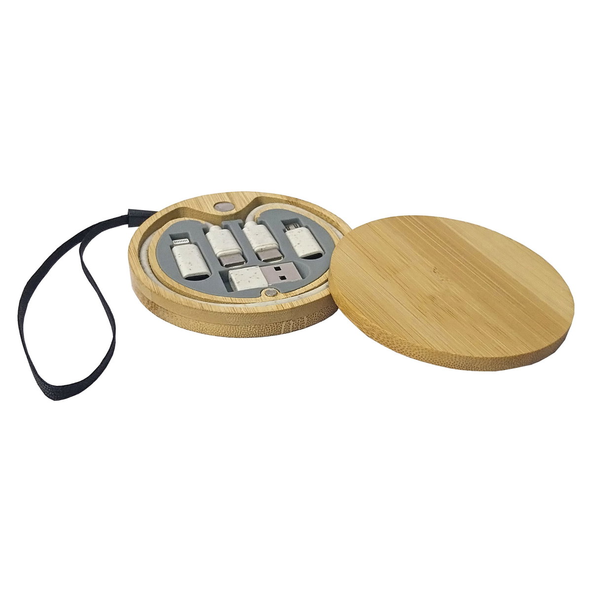 Cable Conector Bamboo Multicargador T63 bambú
