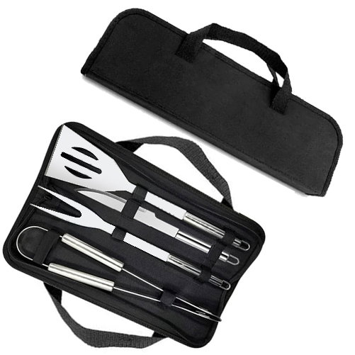 Set Parrillero Bbq T4 inox y estuche 600D Set Parrillero Bbq T4 inox y estuche 600D