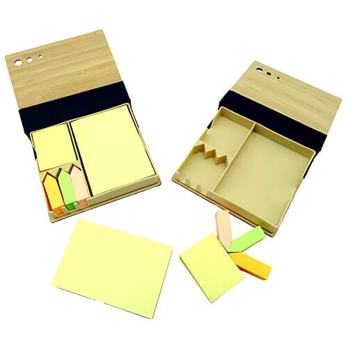 Memo Set N6 tapa bambú, 420 Post-it