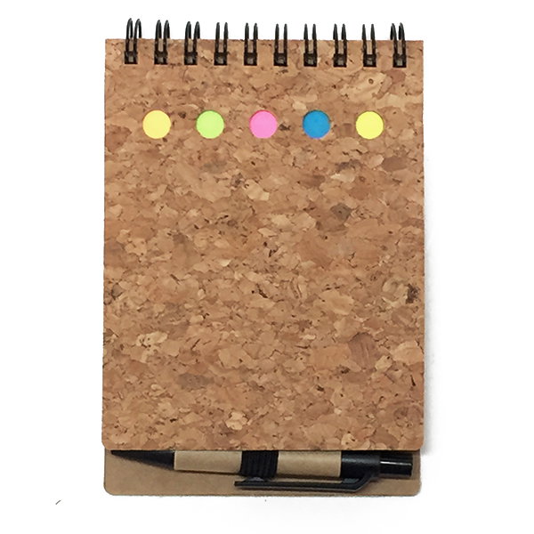 Memo Set Tapa Corcho Set N9 corcho y hojas Kraft