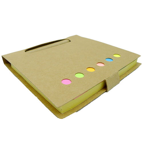 Set Memo N12 cartón reciclado, tapa plegable