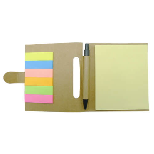 Set Memo N12 cartón reciclado, tapa plegable