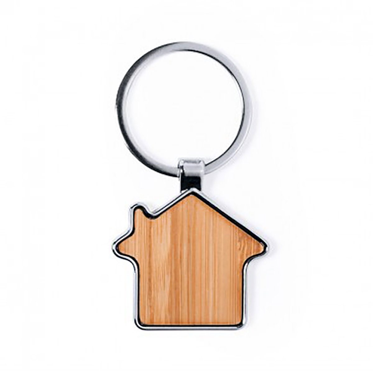 Llavero Madera Bamboo Casa K8 bambú y metal