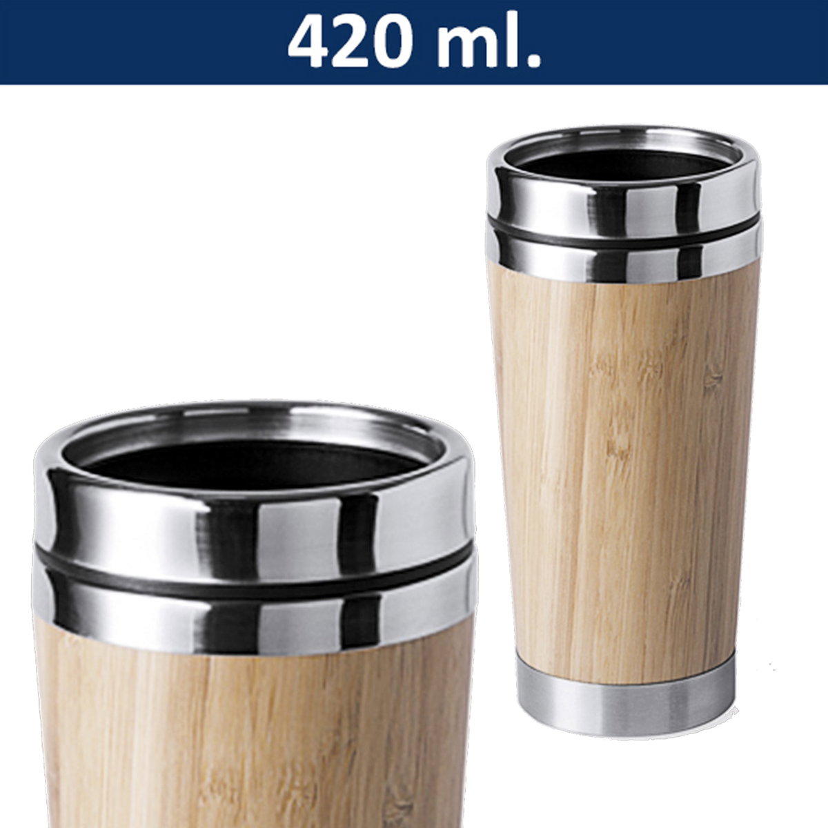 Mug Tazón M2 420 ml bambú y acero inoxidable Mug Tazón M2 420 ml bambú y acero inoxidable