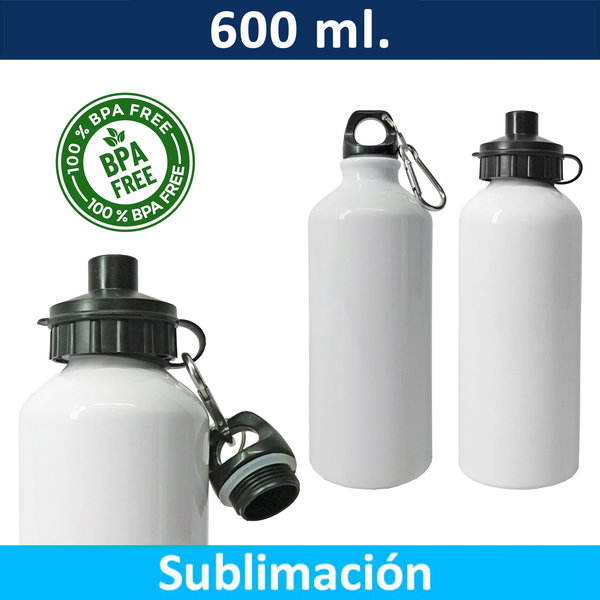 Botella Aluminio Sublimable M49 600 ml aluminio personalizado con logo empresa - Merchandising corporativo Chile