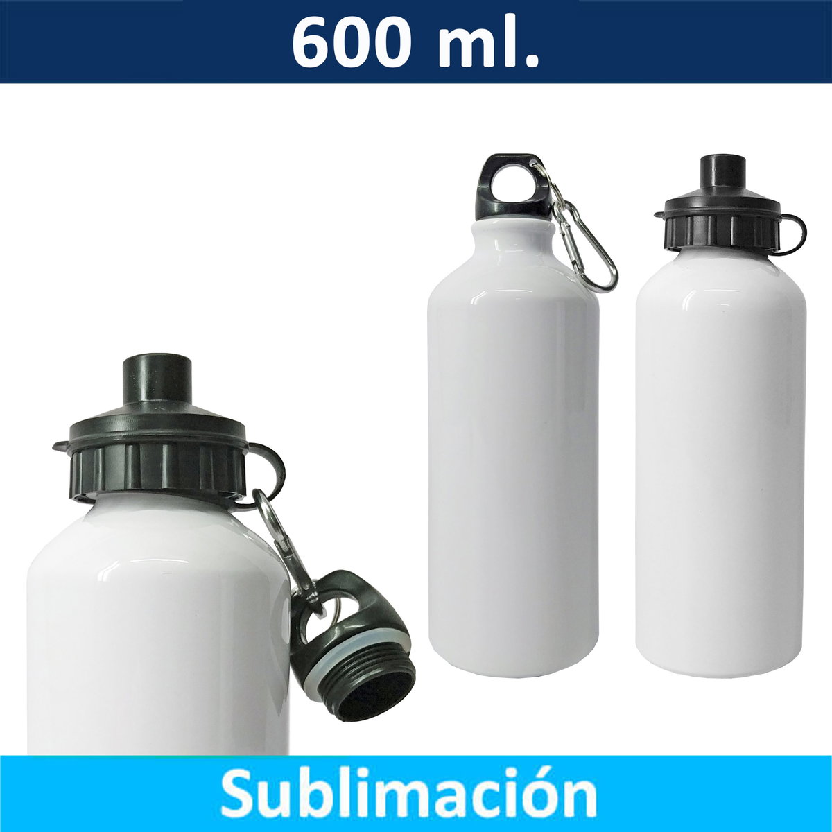 Botella Aluminio Sublimable M49 600 ml aluminio