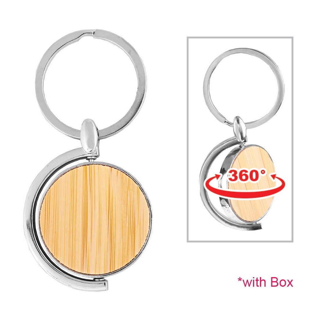 Llavero Madera Bamboo K121 metal y bambú