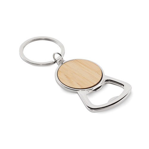 Llavero Madera Bamboo Destapador K122 metálico con