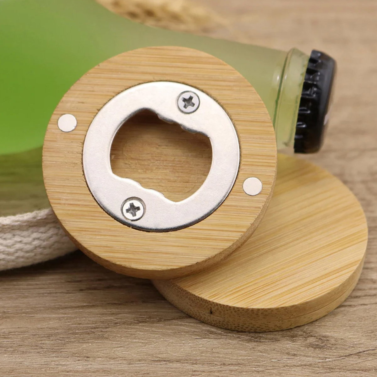 Destapador Bamboo Y Posavasos W230 bambú
