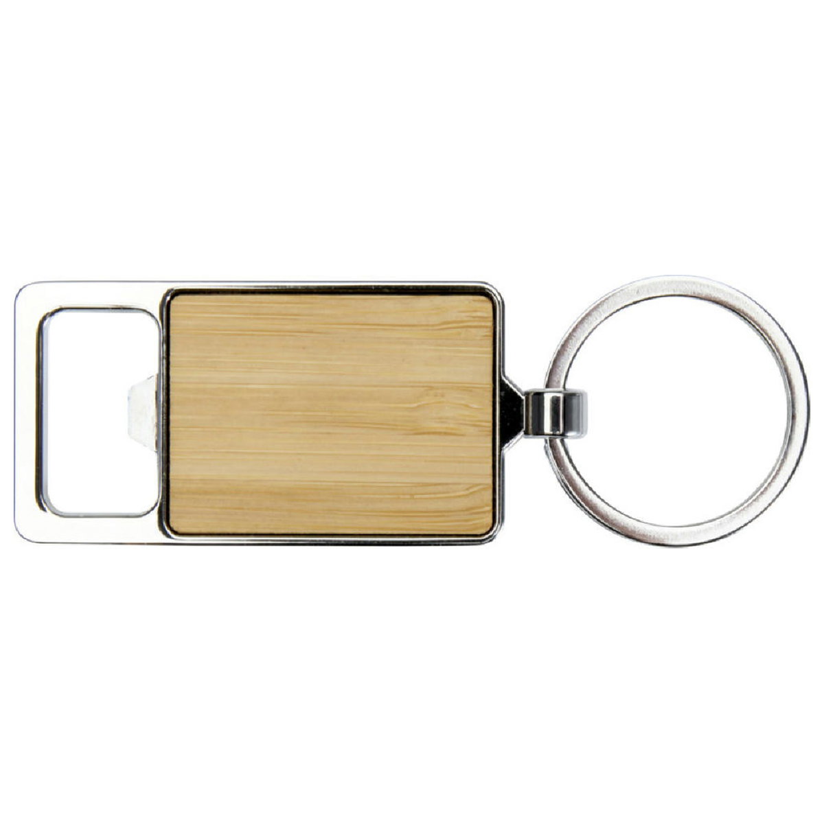 Llavero Madera Bamboo Destapador K123 metal y bambú